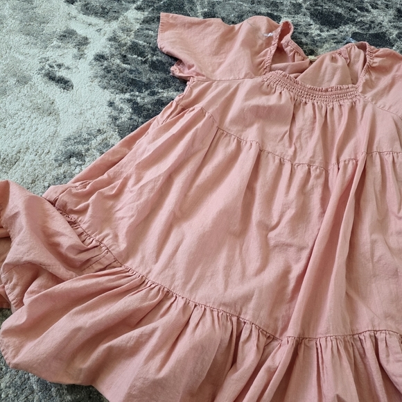 a.n.a Peach Tiered Mini Dress Size L - Picture 3 of 6